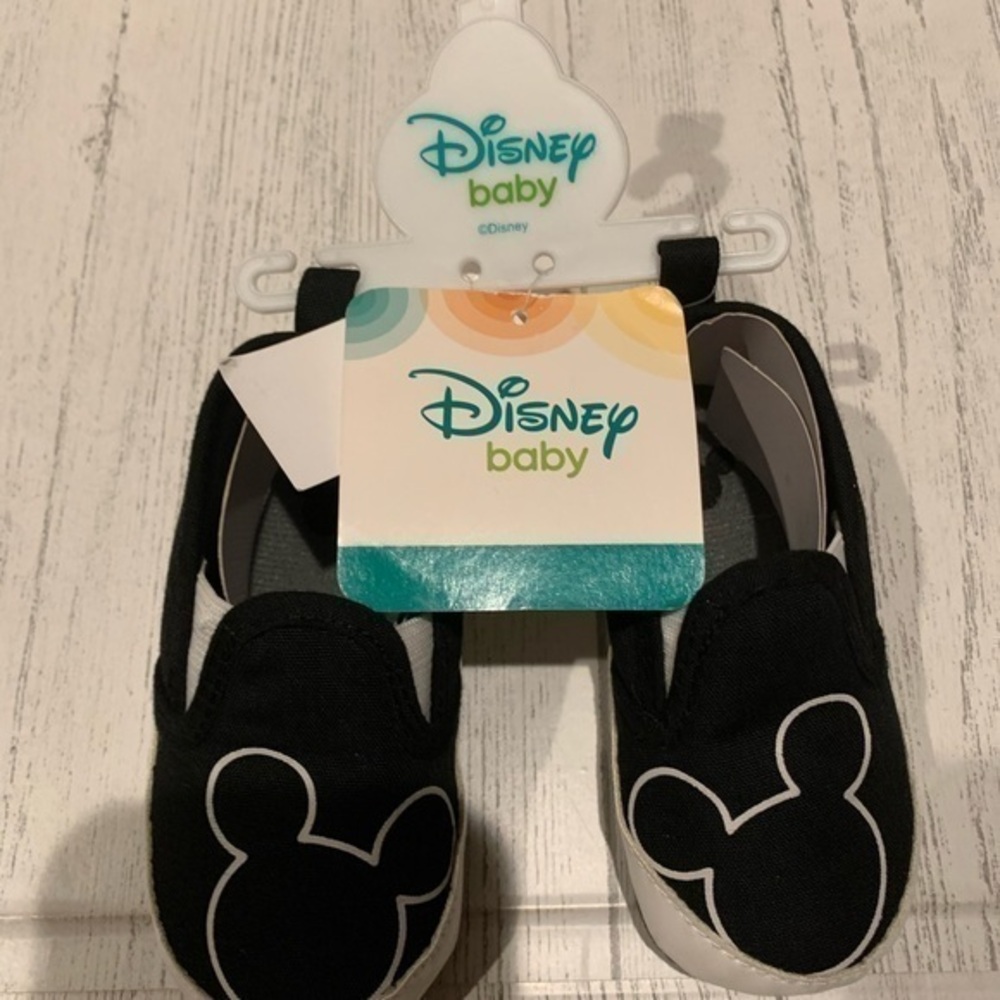 Disney Black Mickey Slip-On Shoes for Kids